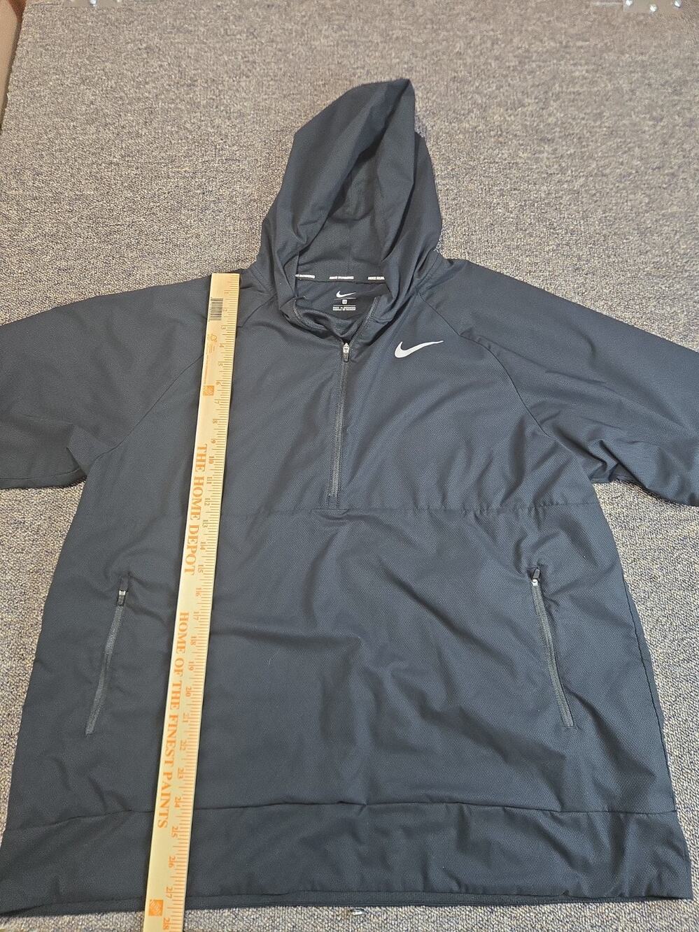 Nike Running Quarter Zip Pullover Short Sleeve Windbreaker 1x Black